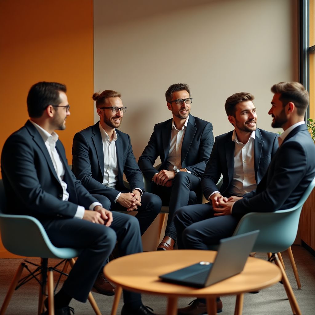 Equipo de asesores financieros ayudando a personas